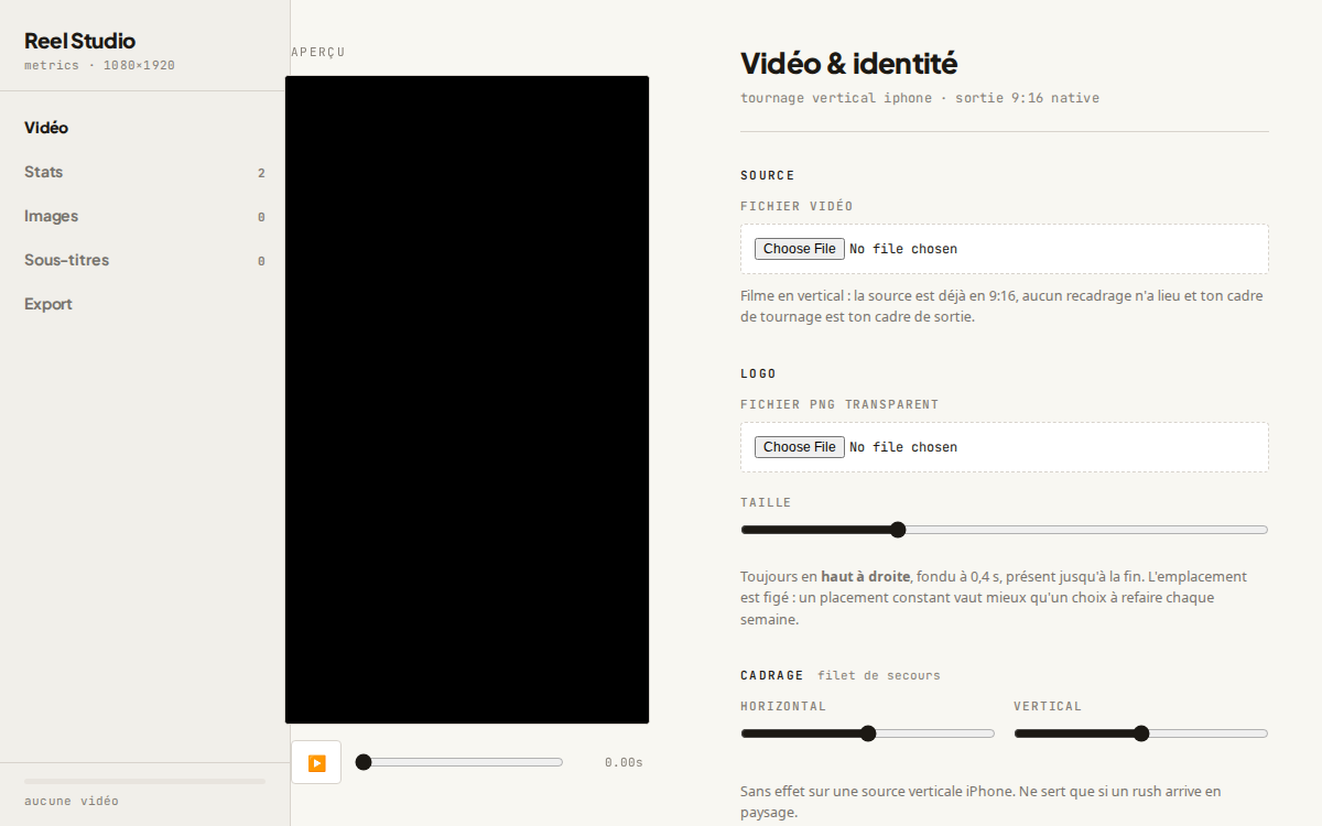Reel Studio — vertical video editor